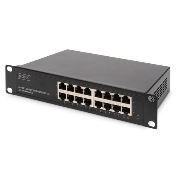 Nätverksswitch - DIGITUS - DN-80115 - 16 RJ45-portar - 10/100/1000 Mbps - Auto MDI/MDIX