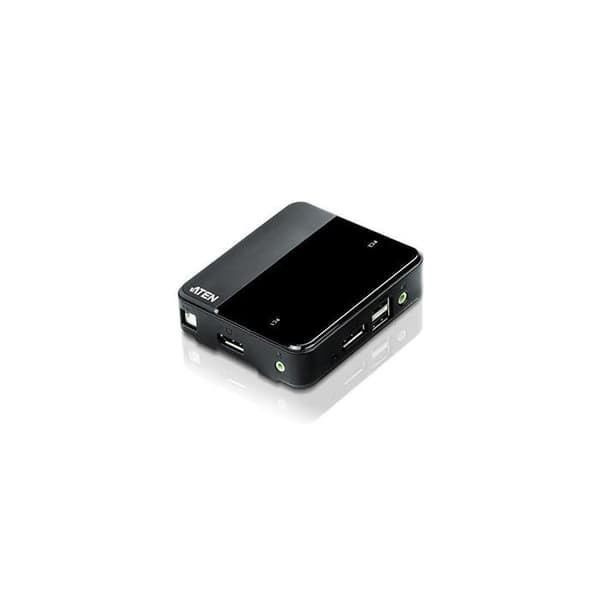 KVM-switch - ATEN - CS782DP - 2 USB-portar - UHD 4K-upplösning - Ljudstöd av hög kvalitet Svart