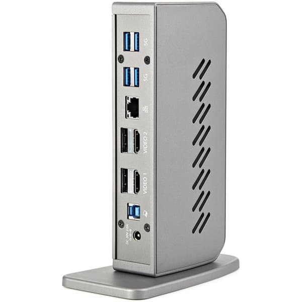 USB-hub - Startech - DK30A2DHUUE - 6 portar USB A - 1 portar RJ-45 - Svart