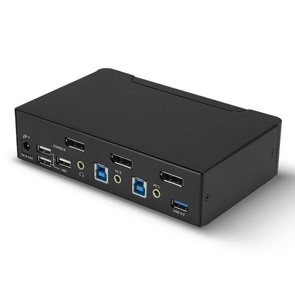 KVM Switch DisplayPort 1.4, USB 3.0 OCH Audio, 2 portar