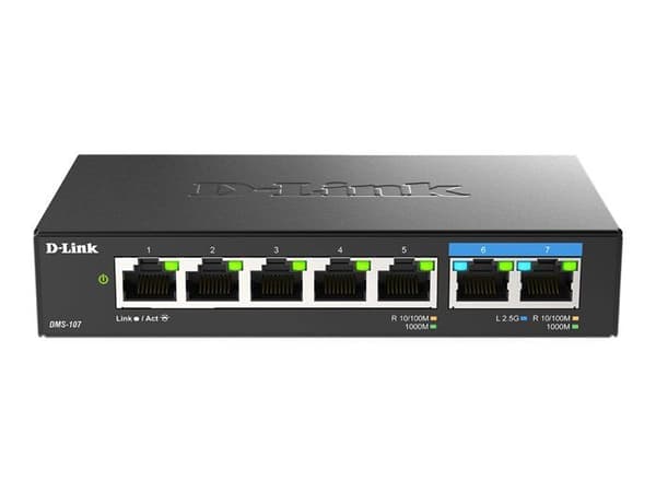 Kommuntator - DLINK - 7 portar - Gigabit Ethernet - Självständig - Snabb anslutning