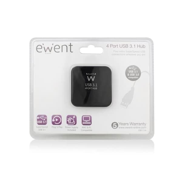 Koncentrator (hub) - EWENT - EW1134 - USB 3.1 (3.1 Gen 2) Typ-A - USB 3.0 (3.1 Gen 1) Typ-A - 0,525 m