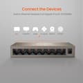 Miniatyrbild 2 av 4: TENDA 8-portars Gigabit 10/100/1000M RJ45 Desktop Switch, Passiv Kyla, 9-12V, Plug&amp;Play, Metal Case, TEG1008M