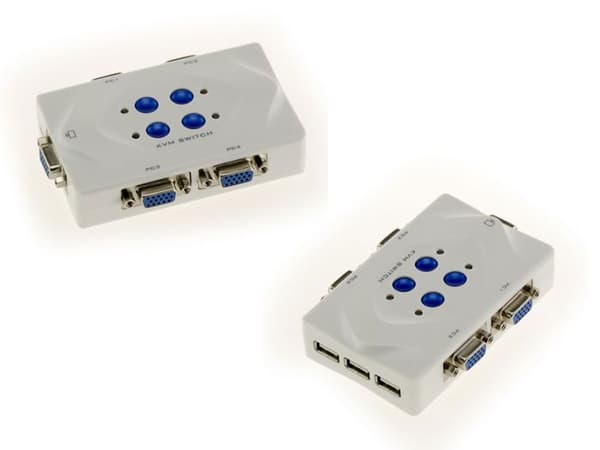KVM-switch - Ej specificerad - 4 portar - USB och VGA - Fjärrkontroll ingår - Upplösning 2048x1536