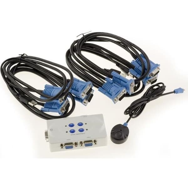 KVM-switch - Ej specificerad - 4 portar - USB och VGA - Fjärrkontroll ingår - Upplösning 2048x1536