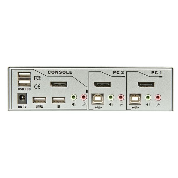 LINDY KVM-switch - 2 DisplayPort/USB 2.0-portar - Individuell eller gemensam switching