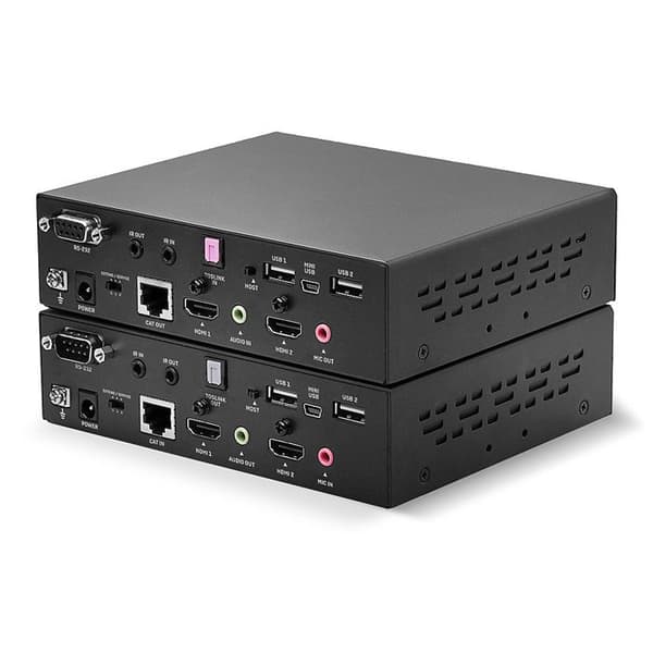 HDMI KVM Extender - HDBaseT - Dubbel huvud - 100m - USB - IR - RS232