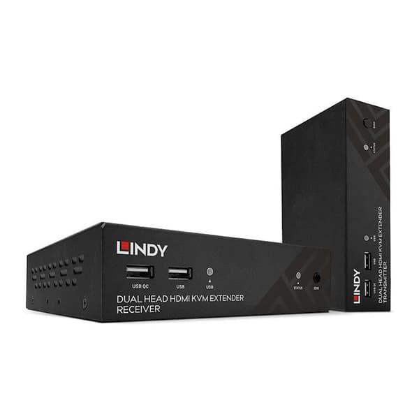 HDMI KVM Extender - HDBaseT - Dubbel huvud - 100m - USB - IR - RS232