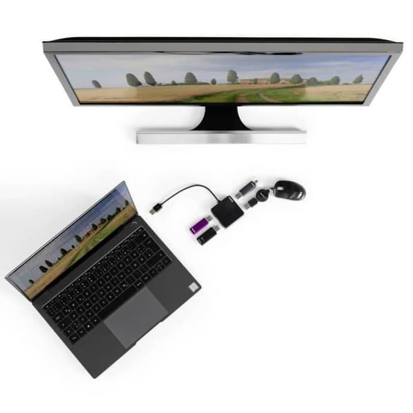 Hama USB 2.0 hubb 4 portar svart