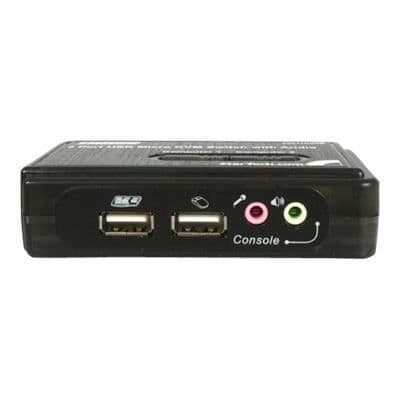 StarTech.com 2-portars VGA USB KVM-switchsats med ljud och kablar - Monitortangentbord Musswitch - Svart (SV211KUSB)