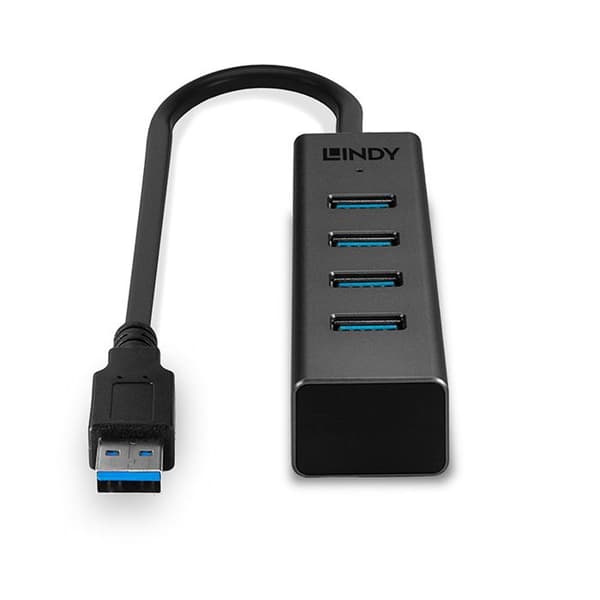 LINDY Hub USB 3.0 4 portar Aluminium Grå