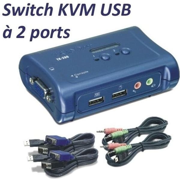 Trendnet KVM-switch 2 portar VGA/USB TK209K
