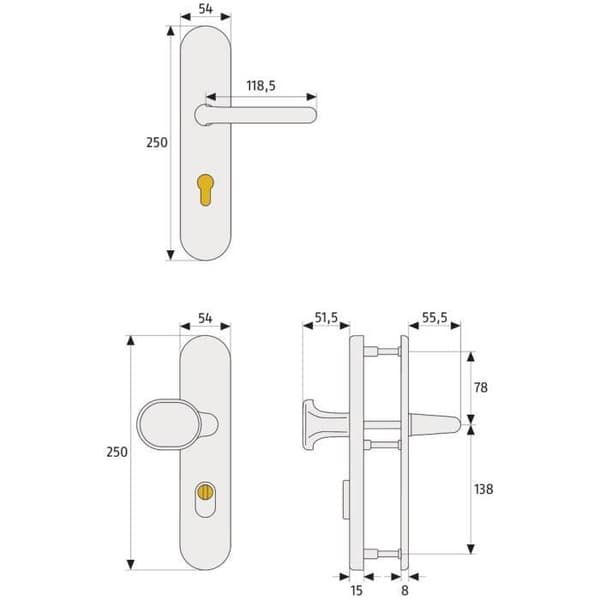 Skyddsbeslag - Abus - KLZS714 F3 08421 - Vit - Cylinderskydd - Enkel installation