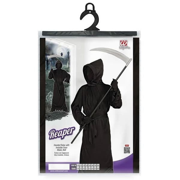 Kostym Faucheuse - Widmann - 07446 - Storlek 128 cm - Svart - Halloween