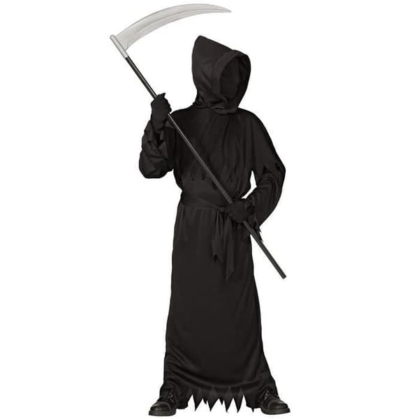 Kostym Faucheuse - Widmann - 07446 - Storlek 128 cm - Svart - Halloween