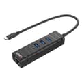 Miniatyrbild 2 av 3: USB Adapter - Lindy - USB 3.1 Hub - 4 Portar - Gigabit Ethernet - Svart