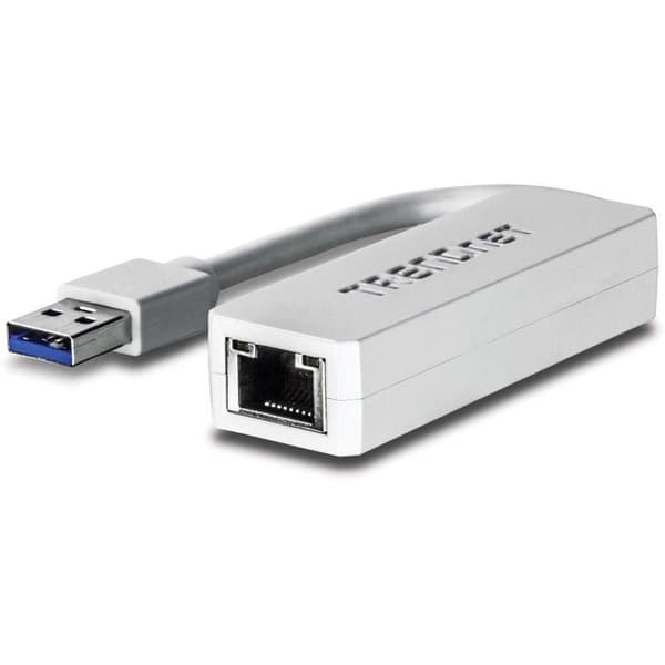USB 3.0 till Gigabit-adapter - TRENDnet - TU3-ETGH3 - 3 USB 3.0-portar - Flexibel kontakt 10cm - Vit