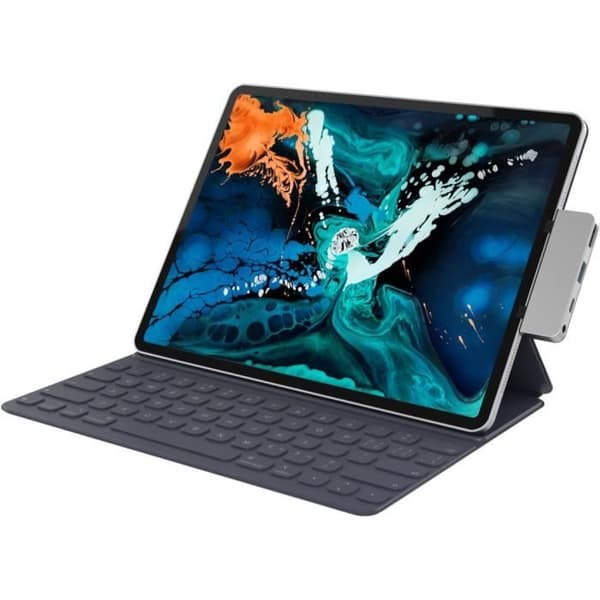 HYPER 4-i-1 HyperDrive USB-C Hub för iPad Pro / Air - Portar: HDMI 4K30Hz - USB-A 5 Gbit / s - USB-C 5 Gbit / s 60 W - Silver