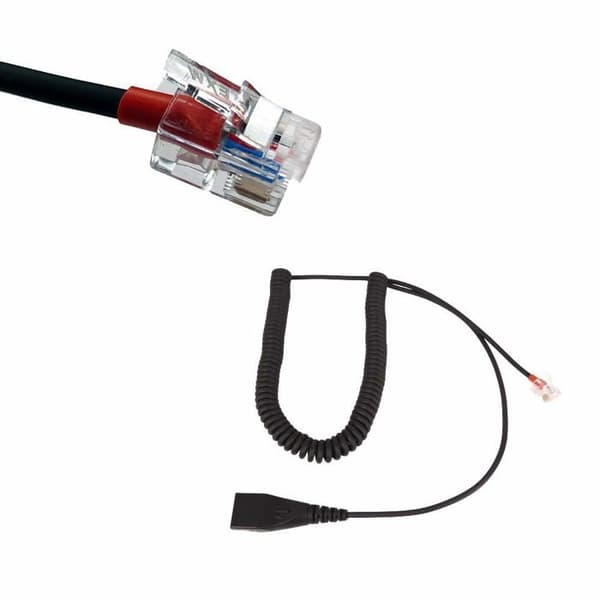Gequdio - WA9402 - Enkel RJ-kabel - Kompatibel med Yealink, Snom, Avaya, Telefon Grandstream