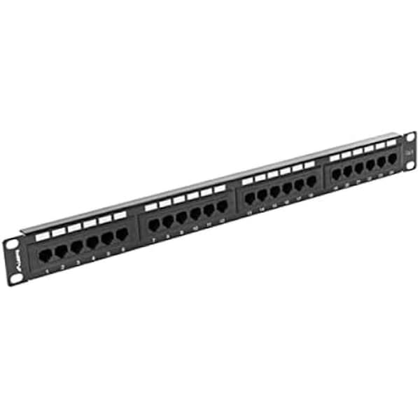 Patchpanel - LANBERG - 24 portar - Kategori 6 - 1U - Svart Svart