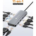 Miniatyrbild 2 av 4: USB C-dock - NOVOO - USB C-hubb 11 i 1 - Dubbel HDMI 4K - Snabbladdning 100W - Gigabit Ethernet