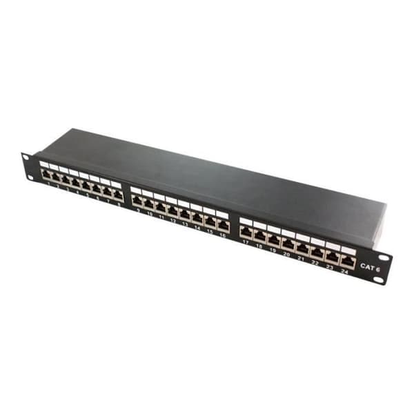 LogiLink Patch panel RJ-45 X 24 svart, RAL 9005 1U 19" Svart
