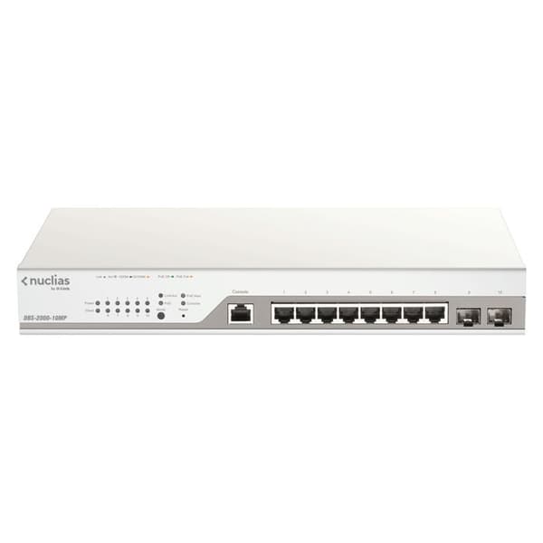 Managed Gigabit Ethernet nätverksswitch - D-LINK - DBS-2000-10MP - 10 portar - Strömförsörjning Via ce