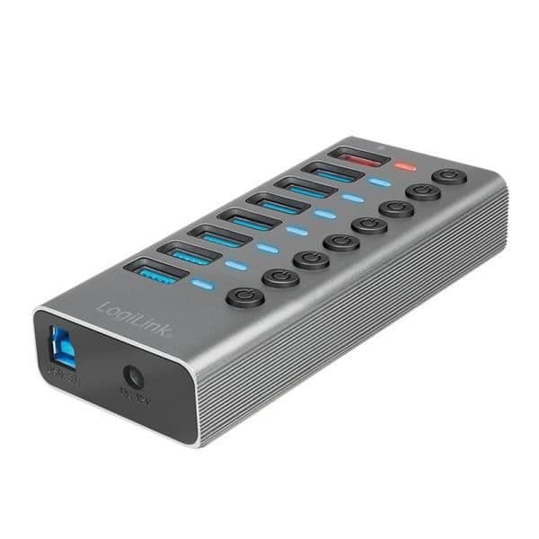 LOGILINK UA0387 USB 3.2 GEN 1 HUB 7 PORTAR + 1 SNABBLADDNINGSPORT, I
