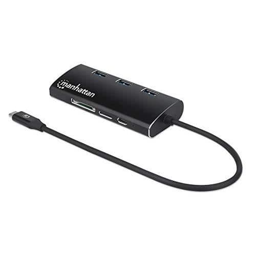 MANHATTAN 152440 USB TYPE-C HUB &amp; KONCENTRATOR 800 MBIT-S SVART