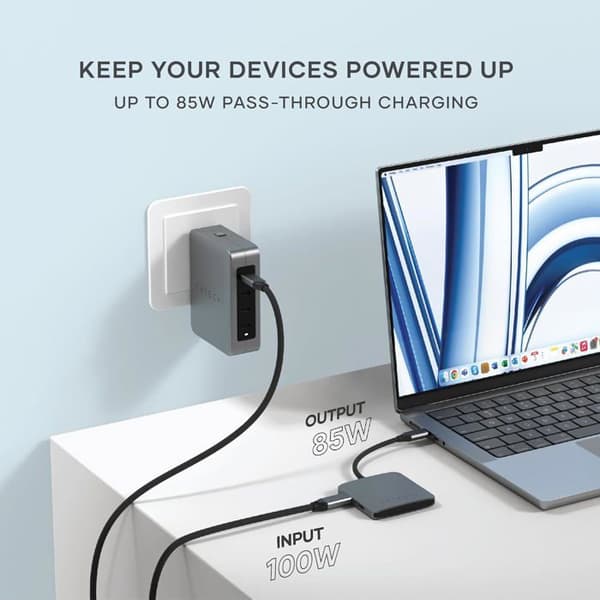 Hub Satechi - ST-H4CPDM - USB-C PD (1x 75W) 4-Port Hub Rymdgrå