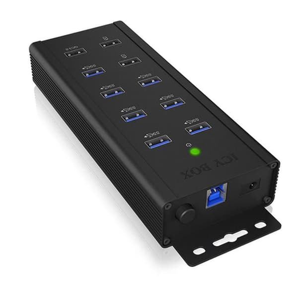 RaidSonic ICY BOX IB-HUB1703-QC3 Koncentrator (hub) 7 x SuperSpeed USB 3.0 Stationär dator