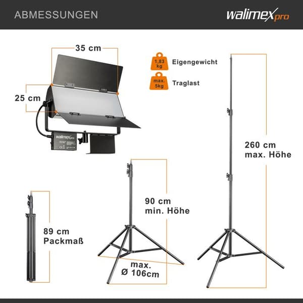 KVM-switch - Walimex Pro - Sirius 160 B-LED Basic 2 - Svart - Tillbehör - KVM