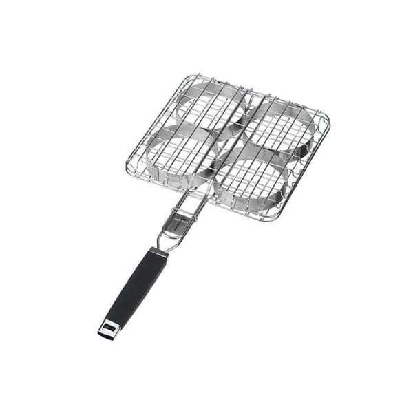 Grill - LANDMANN - 15400 - Rostfritt stål - Ergonomiskt handtag - 4 ringar för hamburgare