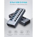 Miniatyrbild 2 av 3: HUB USB - GRAUGEAR - G-HUB71-A - 7 portar - Snabbladdning - Aluminium