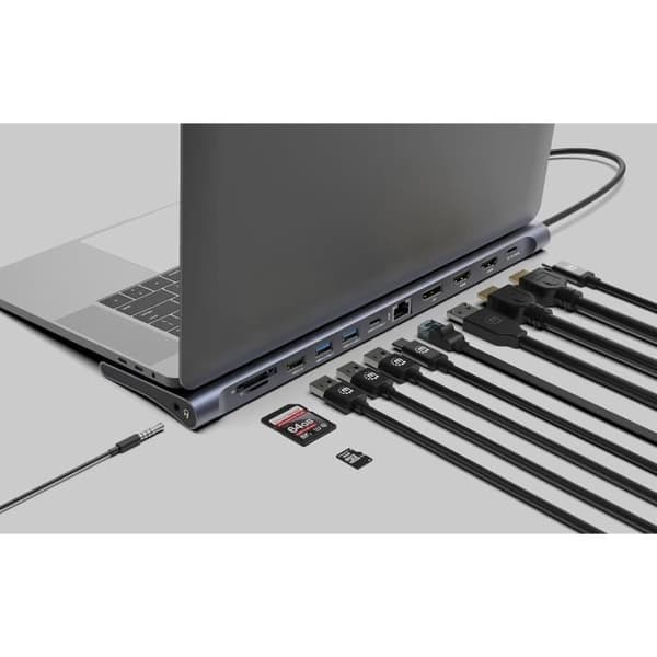 Multiport-adapter - MANHATTAN - 12 i 1 - 4K 60Hz - HDMI, DisplayPort, USB-A