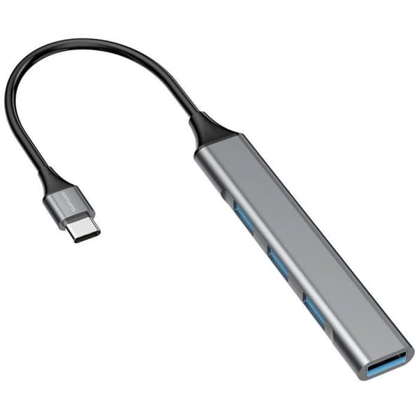 USB-hub - 4Smarts - 456908 - 4 portar - USB-A 2.0/3.0 - aluminium grå sidereal