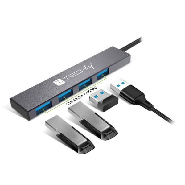 Hub Techly - IUSB32-HUB4A-4U3SL - Hub USB 4p. USB 3.2