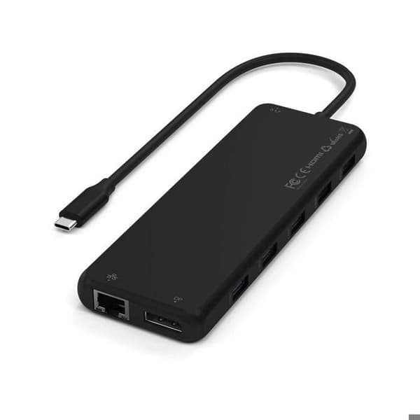 USB-C-hub 13 i 1 - Satechi - Trippelvisning - Överföring 10 Gbit/s - Strömförsörjning 100 W - Svart