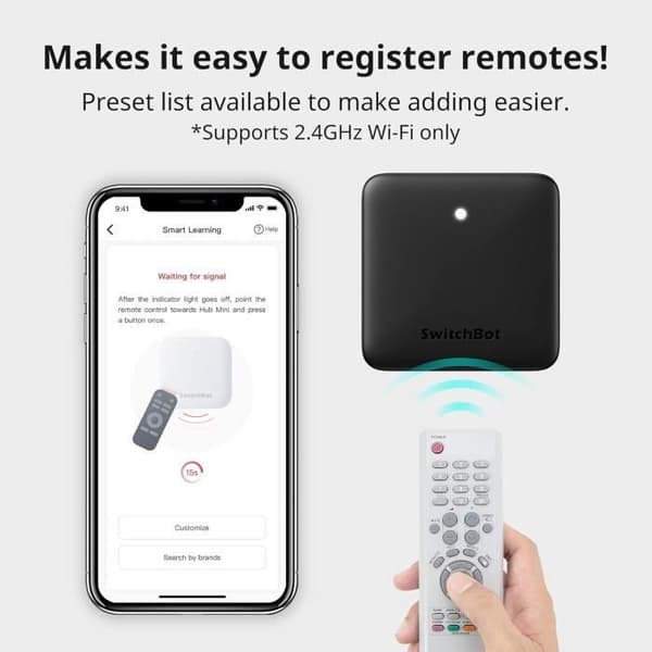 Smart Fjärrkontroll - SwitchBot - Hub Mini - Wi-Fi 2,4 GHz - Infraröd Port - Kompatibel med Alexa
