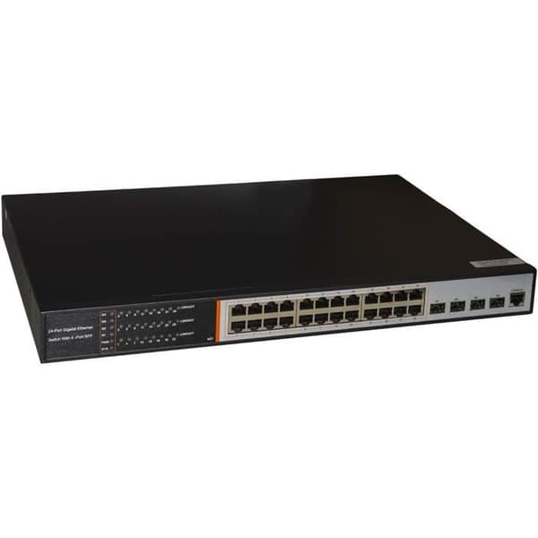 Nätverksswitch - LINK - Gigabit - 24 RJ45-portar - 4 SFP-portar - Hanterad Lager 3