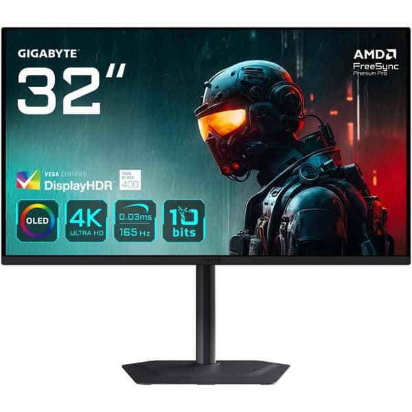 Gigabyte MO32U 31.5" QD-OLED 4' Svart