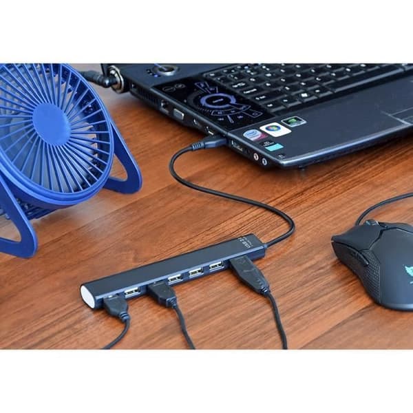 GEMBIRD UHB-U2P7-04 USB 2.0 HUB & KONCENTRATOR SVART