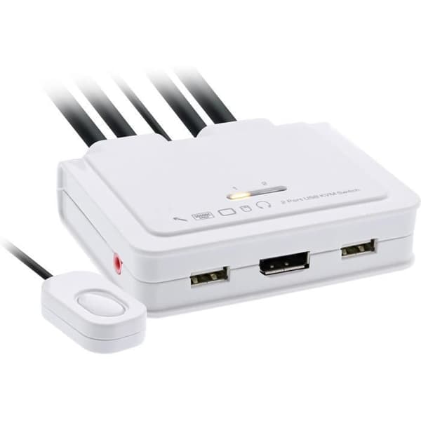 KVM-switch - InLine - 63614I - USB Typ C - 4K 60Hz - Svart Svart