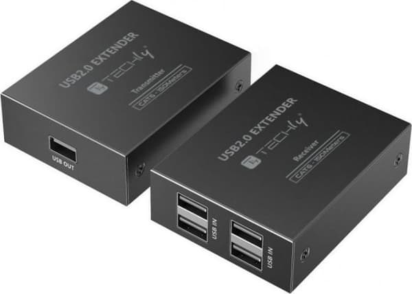 Hub Techly - 365580 - HUB USB Extender / HUB 4 USB 2.0 Cat6-portar upp till 150 m