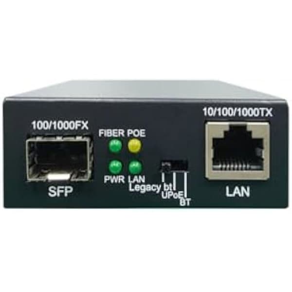 RJ45 till SFP-konverter - LEVELONE - GVT-2015 - PoE++ 60W - Gigabit upp till 1000 Mbps - Jumbo-ramar