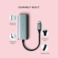 Miniatyrbild 5 av 5: USB-C hub 4-i-1 - Satechi - Aluminium - Ethernet 2.5 Gbps - Snabba överföringar - Flätad kabel