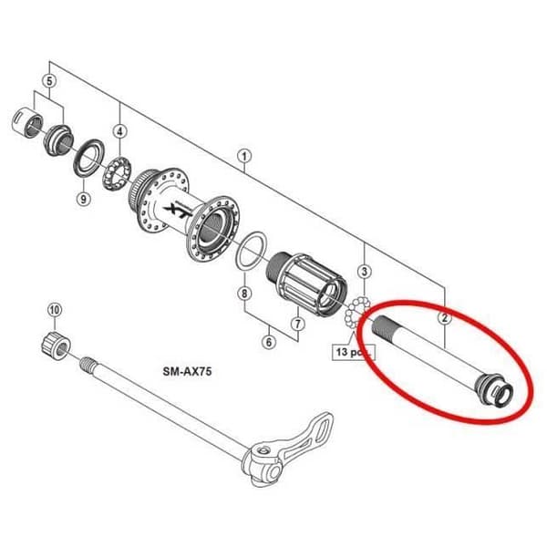 Cykelhubs - Shimano - FH-M788 - Svart - Kompatibel med skivbroms - En storlek