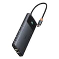 Miniatyrbild 1 av 6: USB-C-hub till 2 x HDMI, 3xUSB, 2xUSB-C, RJ45, SD,TF - Baseus Metal Gleam Series II (B00061800123-00) - Svart