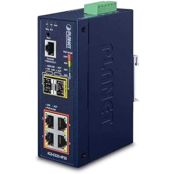 Nätverksswitch - PLANET - IGS-5225-4P2S - 4 portar 1000T - 802.3at PoE - SFP/RJ45