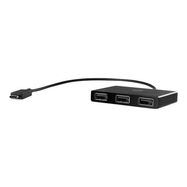 USB-C till USB-A-hubb - HP - Hub - 3 portar - Svart